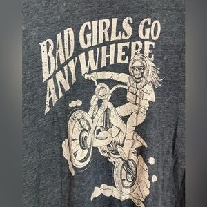 Torrid Biker Graphic T w/ cool woman skeleton on motorcycle